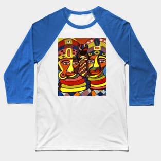 African Traditional Tribal Women Abstract Art Canvas Painting Baseball T-Shirt